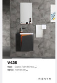 فول ست روشویی کابینتی دیواری Kevik مدل V425 با صفحه کورین