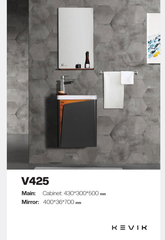 فول ست روشویی کابینتی دیواری Kevik مدل V425 با صفحه کورین